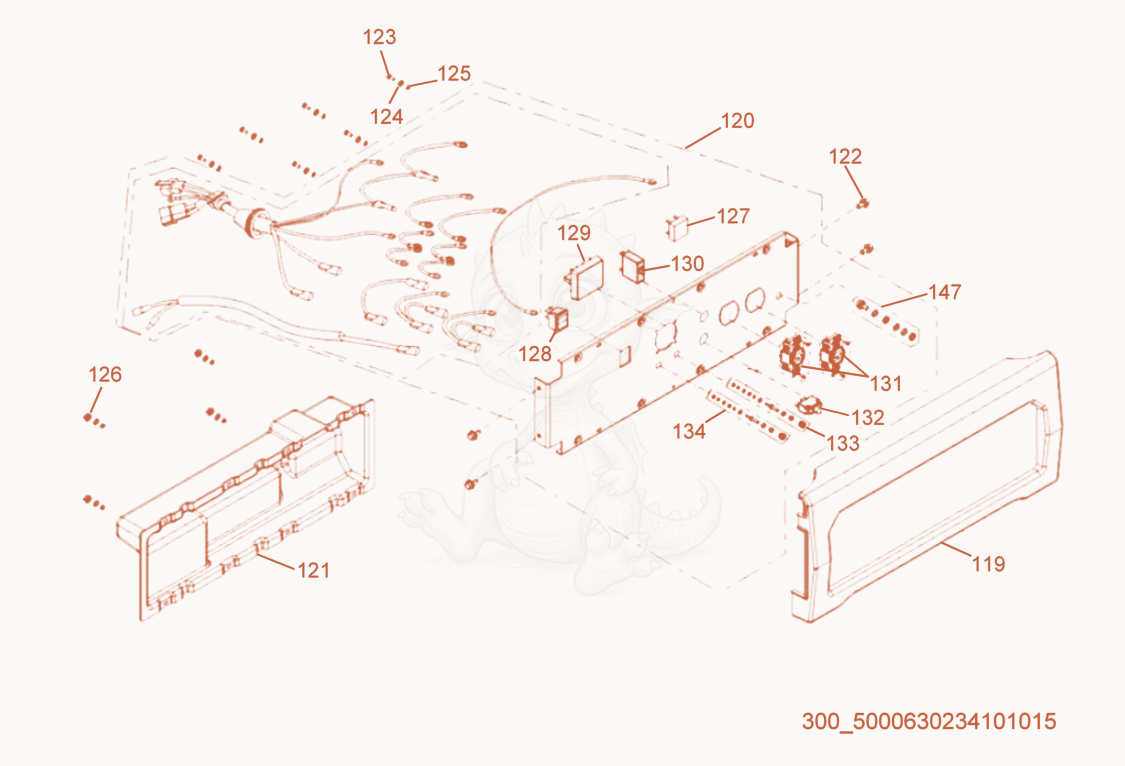 Exploded parts diagram of the Panel cpl. of a Wacker Neuson MG3, with numbered balloons