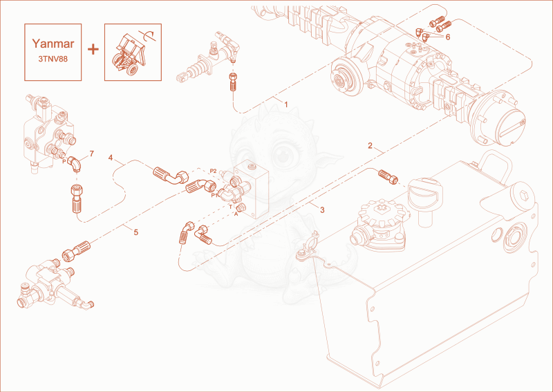 Exploded parts diagram of the BRAKE INSTALLTION (Option) of a Wacker Neuson DW30, with numbered balloons