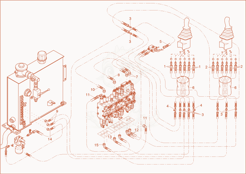 Exploded parts diagram of the HAND LEVERS INSTALLATION of a Wacker Neuson 3503RD, with numbered balloons