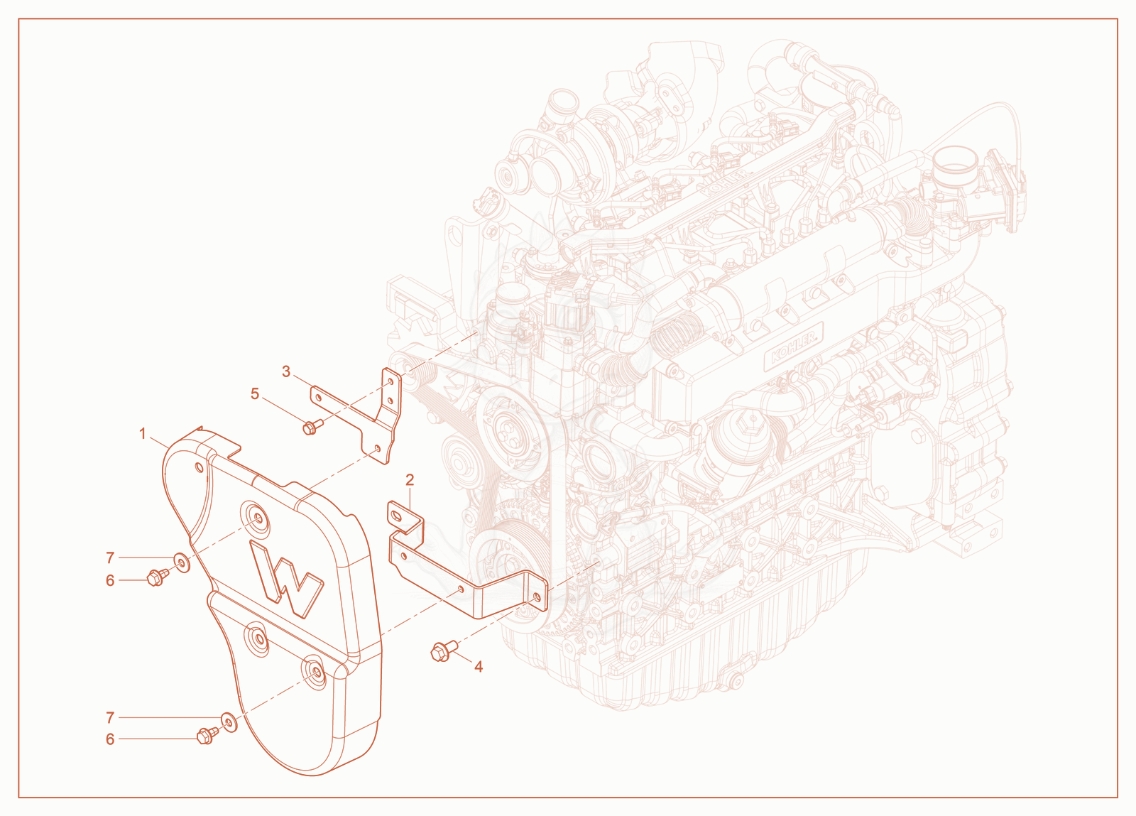 Exploded parts diagram of the No HVAC of a Wacker Neuson ST45, with numbered balloons