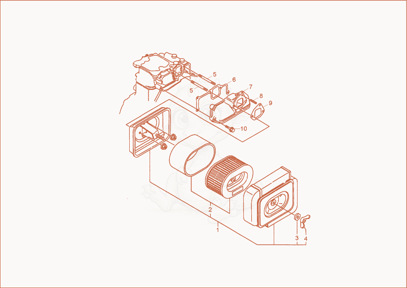 Exploded parts diagram of the AIR FILTER of a Wacker Neuson TD09, with numbered balloons