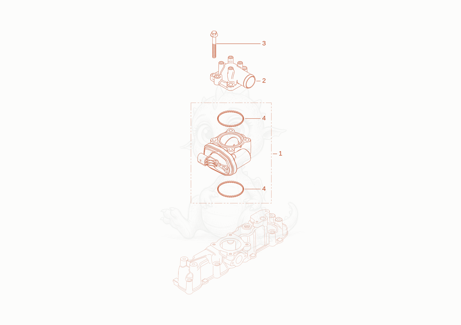 Exploded parts diagram of the speed actuating of a Wacker Neuson TH522STAGEV, with numbered balloons