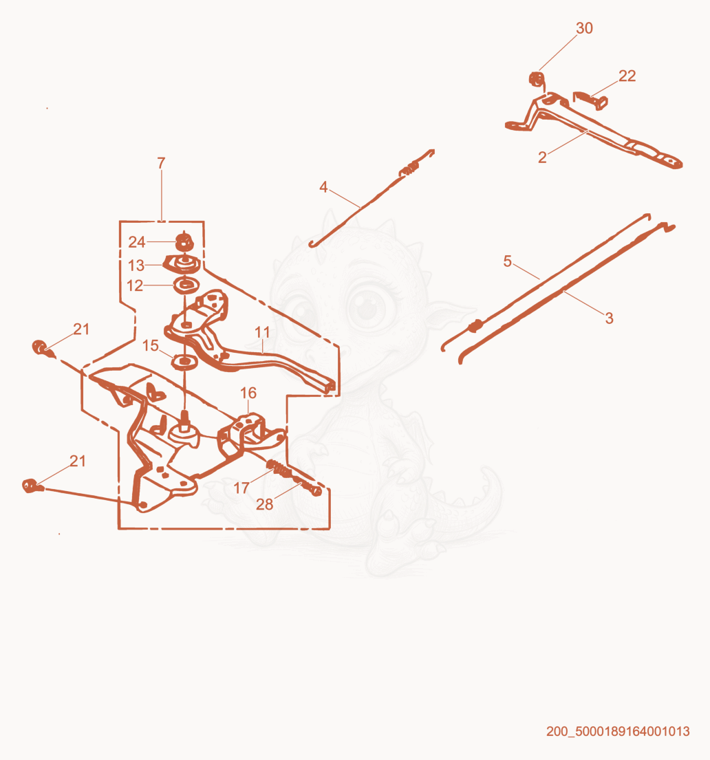 Exploded parts diagram of the Governor Control of a Wacker Neuson PT3A, with numbered balloons