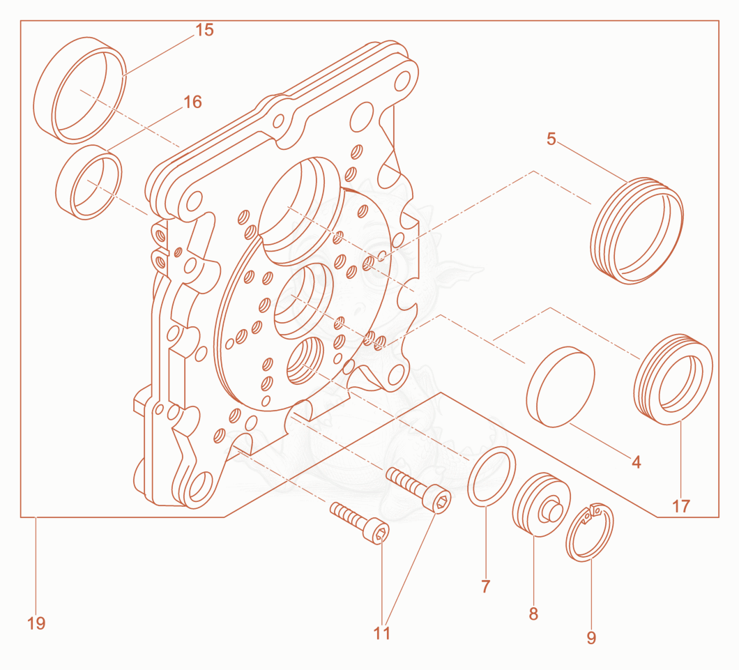 Exploded parts diagram of the Command Cover of a Wacker Neuson DPU4545HECHZF, with numbered balloons