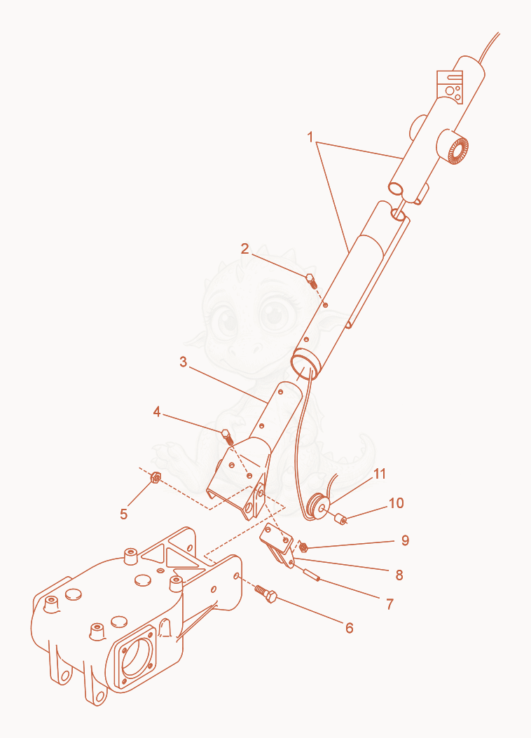 Exploded parts diagram of the Lower Handle of a Wacker Neuson CT36AVT, with numbered balloons