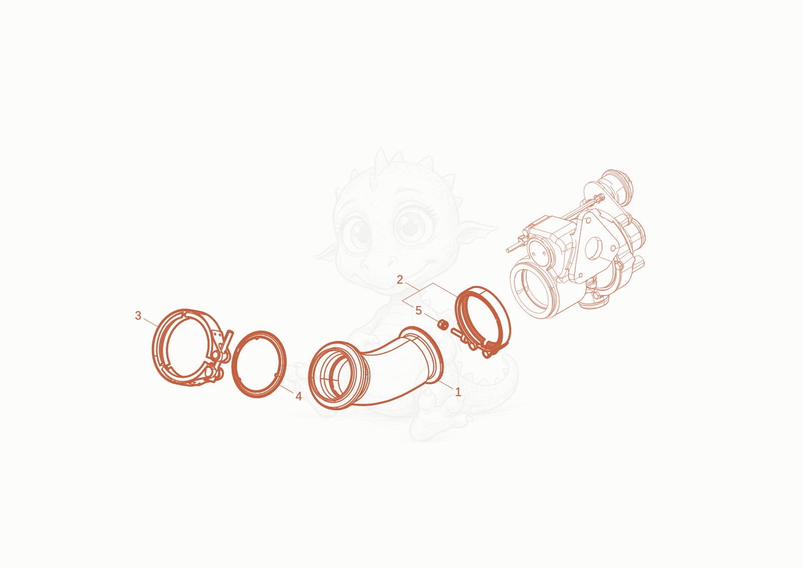 Exploded parts diagram of the manifold of a Wacker Neuson DV125, with numbered balloons