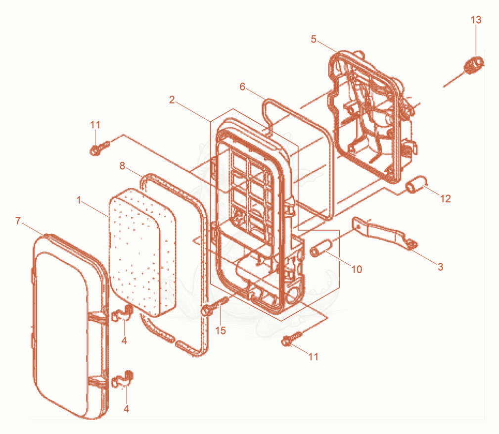 Exploded parts diagram of the Air Cleaner of a Wacker Neuson GV7003A, with numbered balloons