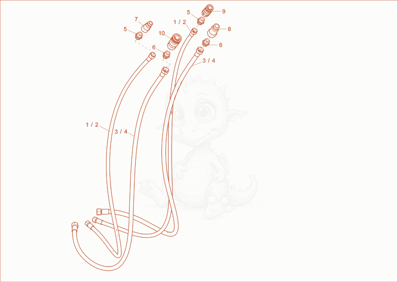 Exploded parts diagram of the gripper INSTALLATION (option) of a Wacker Neuson EW65, with numbered balloons
