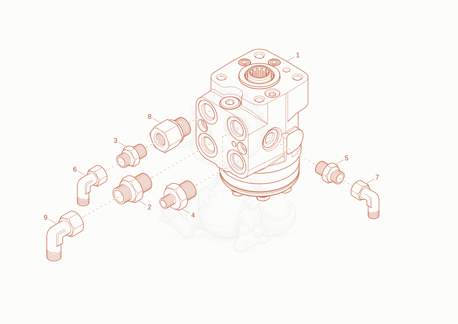 Exploded parts diagram of the STEERING of a Wacker Neuson DW20-2, with numbered balloons