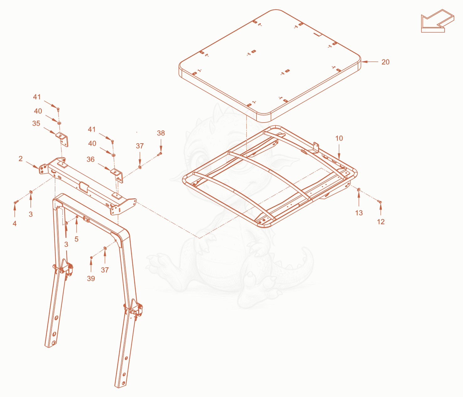 Exploded parts diagram of the sun canopy of a Wacker Neuson RD28-120CE, with numbered balloons