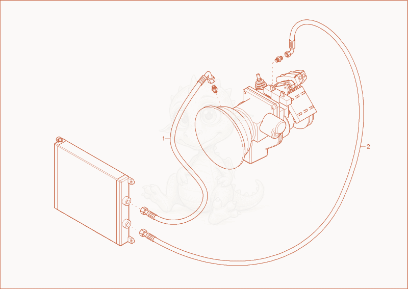Exploded parts diagram of the OIL COOLER INSTALLATION of a Wacker Neuson 9001, with numbered balloons