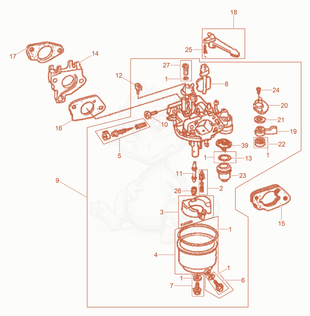 Exploded parts diagram of the Carburetor of a Wacker Neuson BPU5545A, with numbered balloons