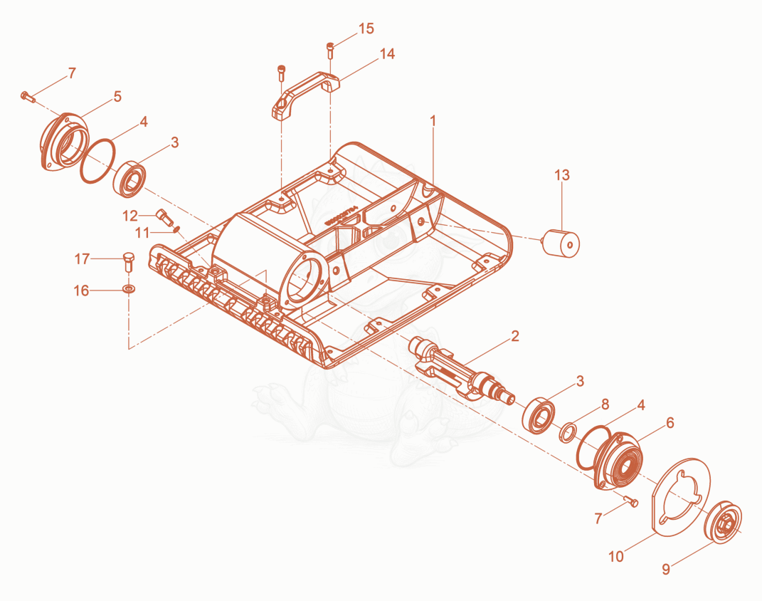 Exploded parts diagram of the Baseplate cpl. of a Wacker Neuson VP1550AW, with numbered balloons