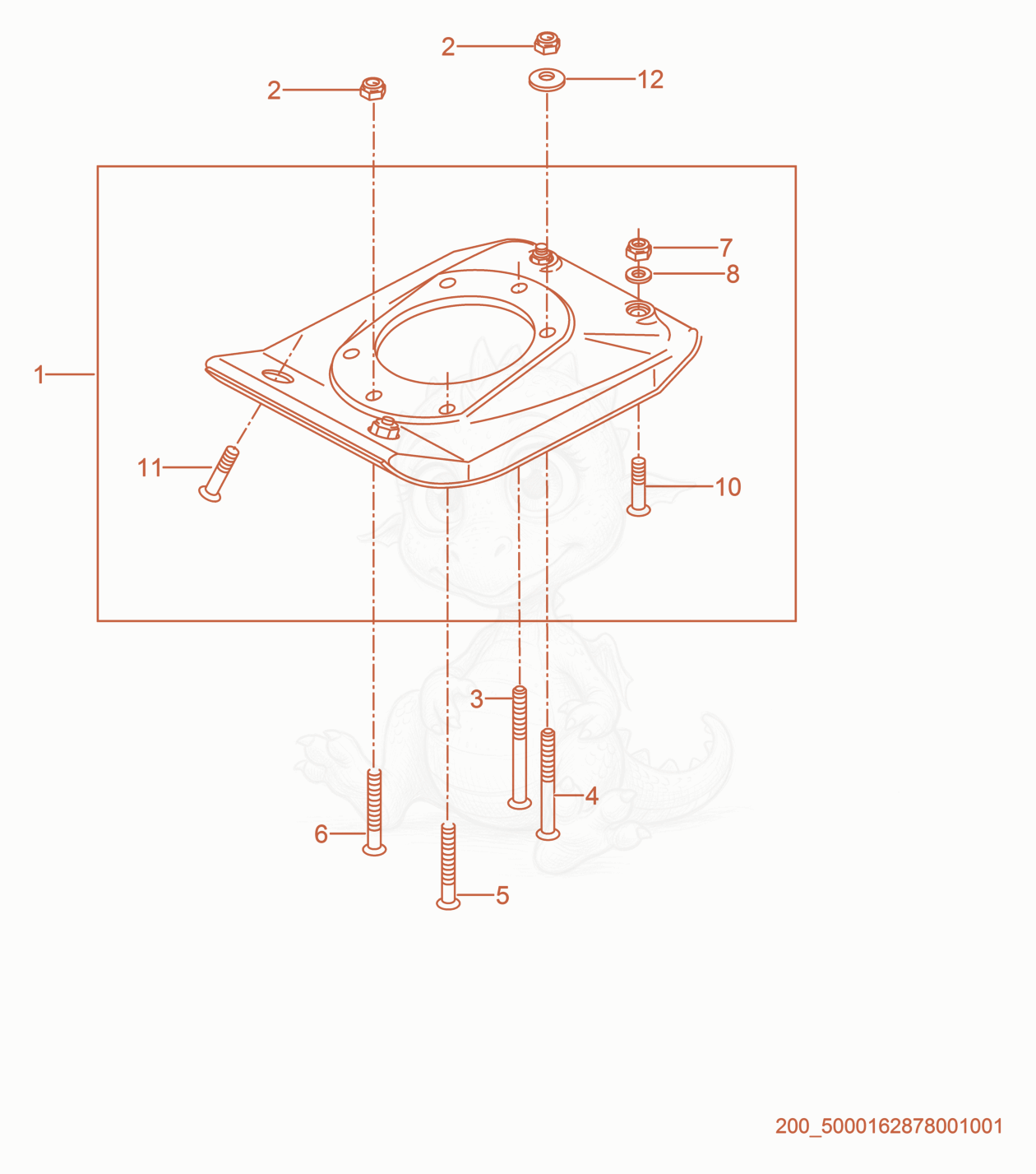 Exploded parts diagram of the Ramming Shoe cpl. of a Wacker Neuson BS50-2I, with numbered balloons