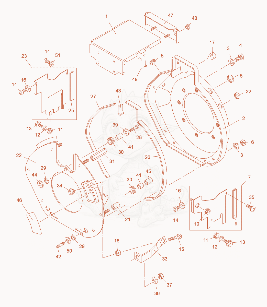 Exploded parts diagram of the Air Ducting of a Wacker Neuson DPU2550H, with numbered balloons