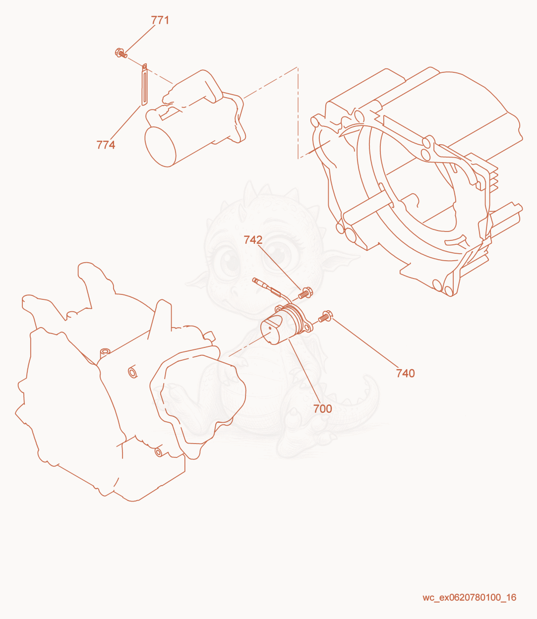 Exploded parts diagram of the Oil Sensor of a Wacker Neuson GPSI3200, with numbered balloons
