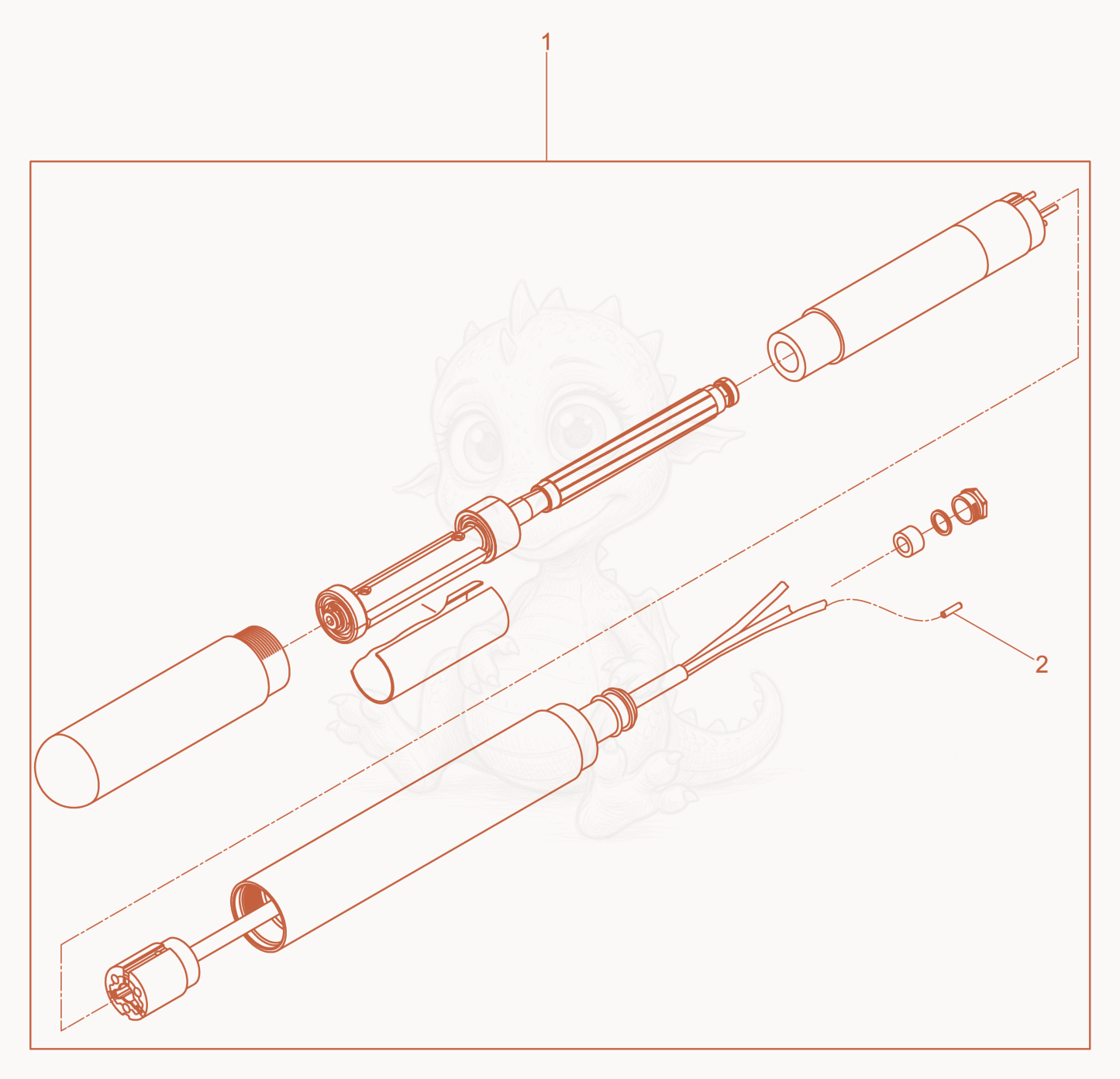 Exploded parts diagram of the Retrofit kit-Internal Vibrator of a Wacker Neuson IRFUN38/115GV10M, with numbered balloons