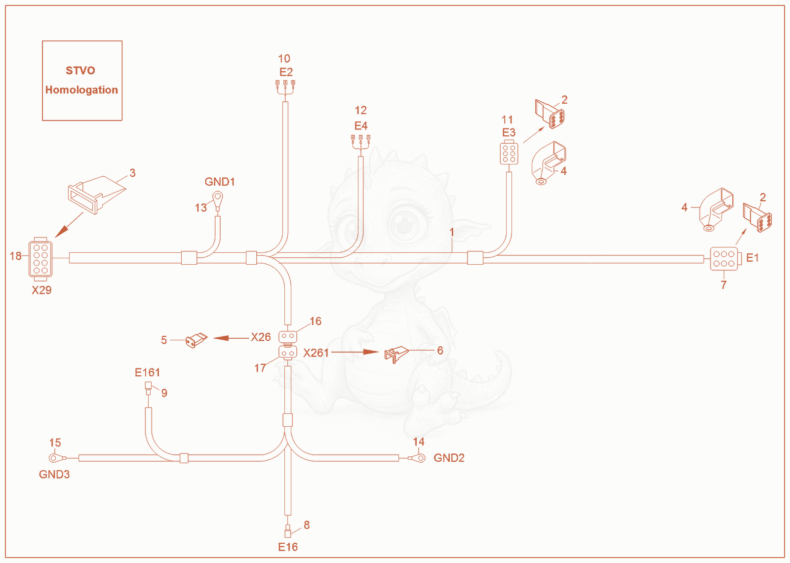 Despiece del WIRE HARNESS CABIN de una máquina Wacker Neuson ST35(S04-02), con globos numerados