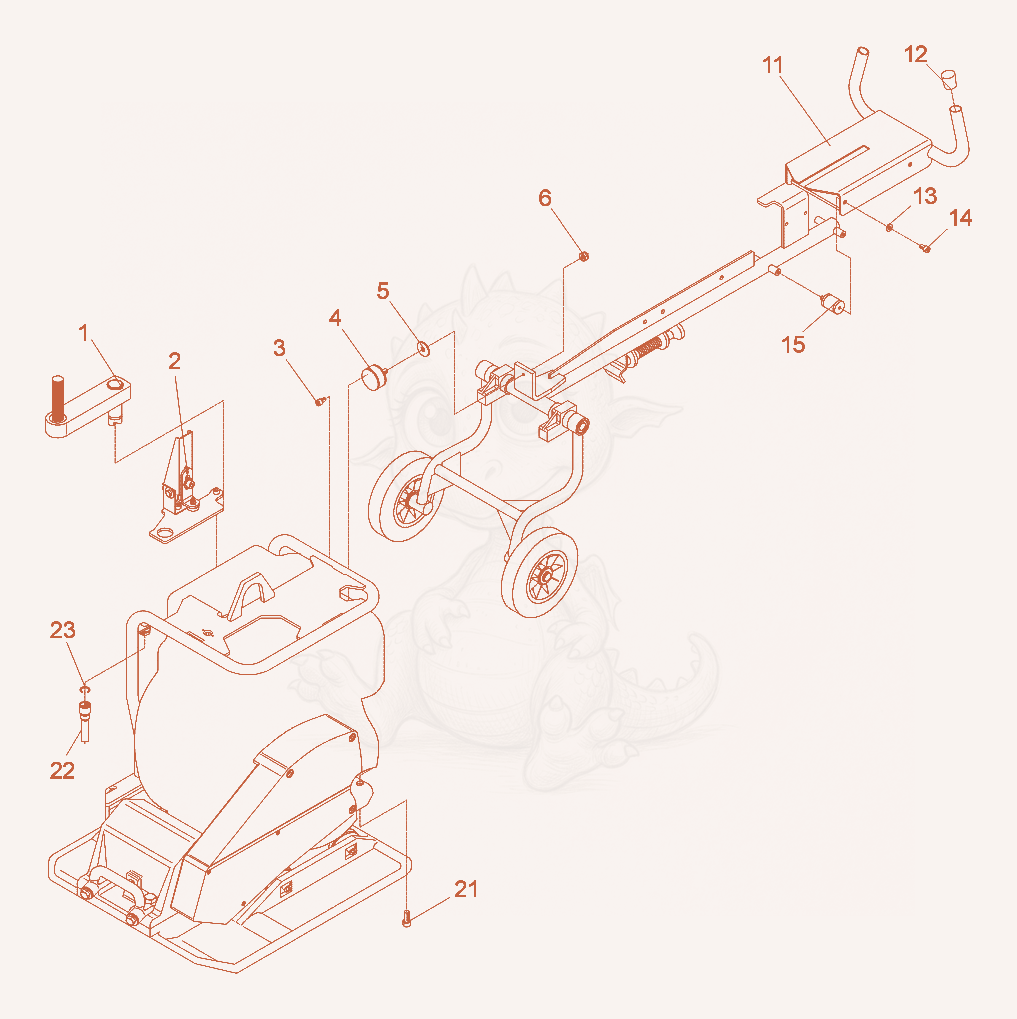 Exploded parts diagram of the Vibratory Plate cpl. of a Wacker Neuson DPS3060, with numbered balloons