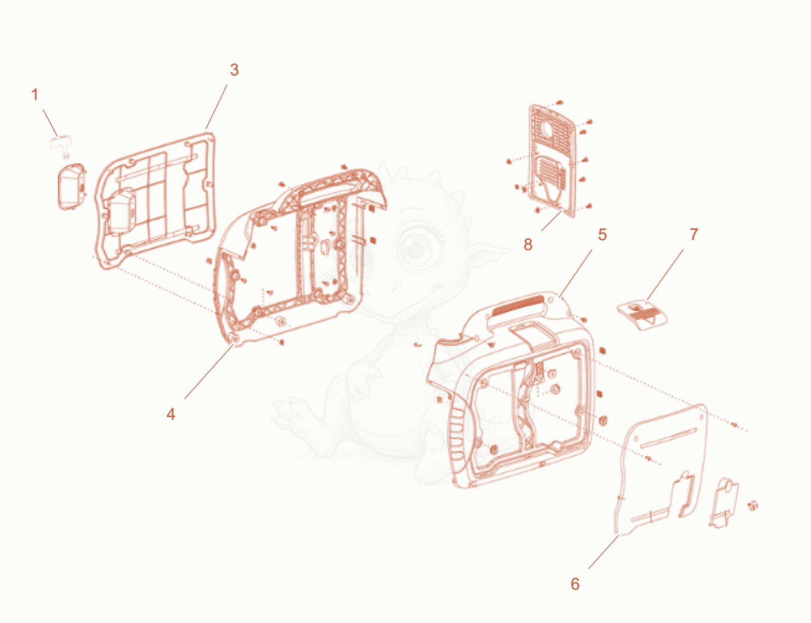 Exploded parts diagram of the Appearance cover cpl. of a Wacker Neuson GB2000GICE, with numbered balloons