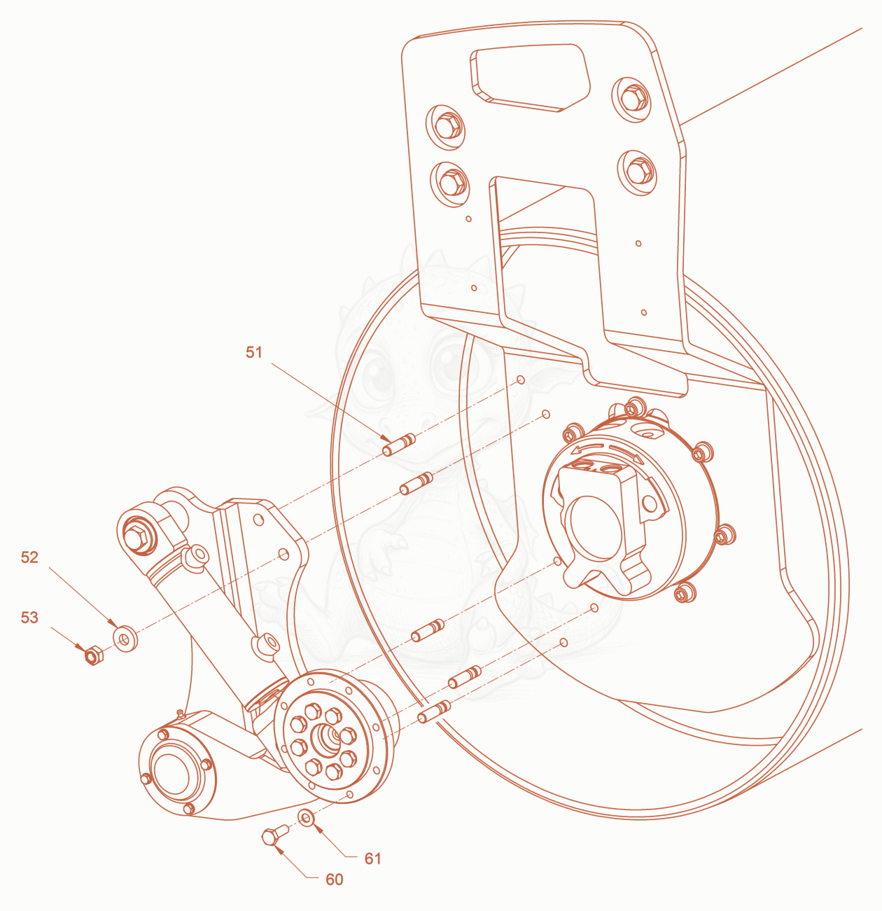 Exploded parts diagram of the edge pressing and cutting device of a Wacker Neuson RD27-120C, with numbered balloons