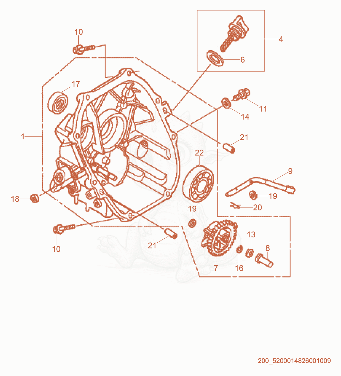 Exploded parts diagram of the Cylinder Block of a Wacker Neuson MS64A, with numbered balloons
