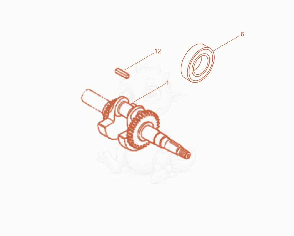 Despiece del Crankshaft de una máquina Wacker Neuson WP1540AUS, con globos numerados