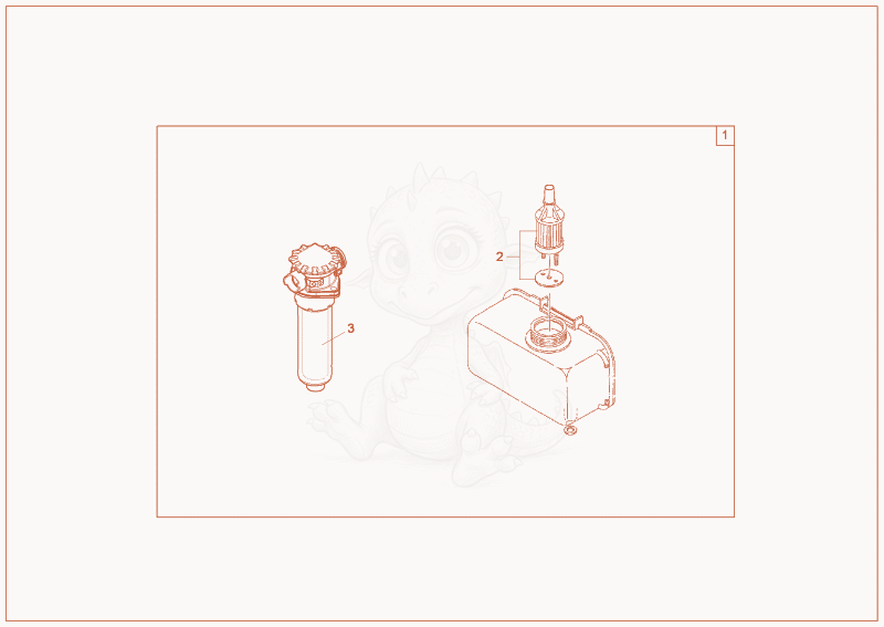 Exploded parts diagram of the service kit (50h) of a Wacker Neuson TD09, with numbered balloons