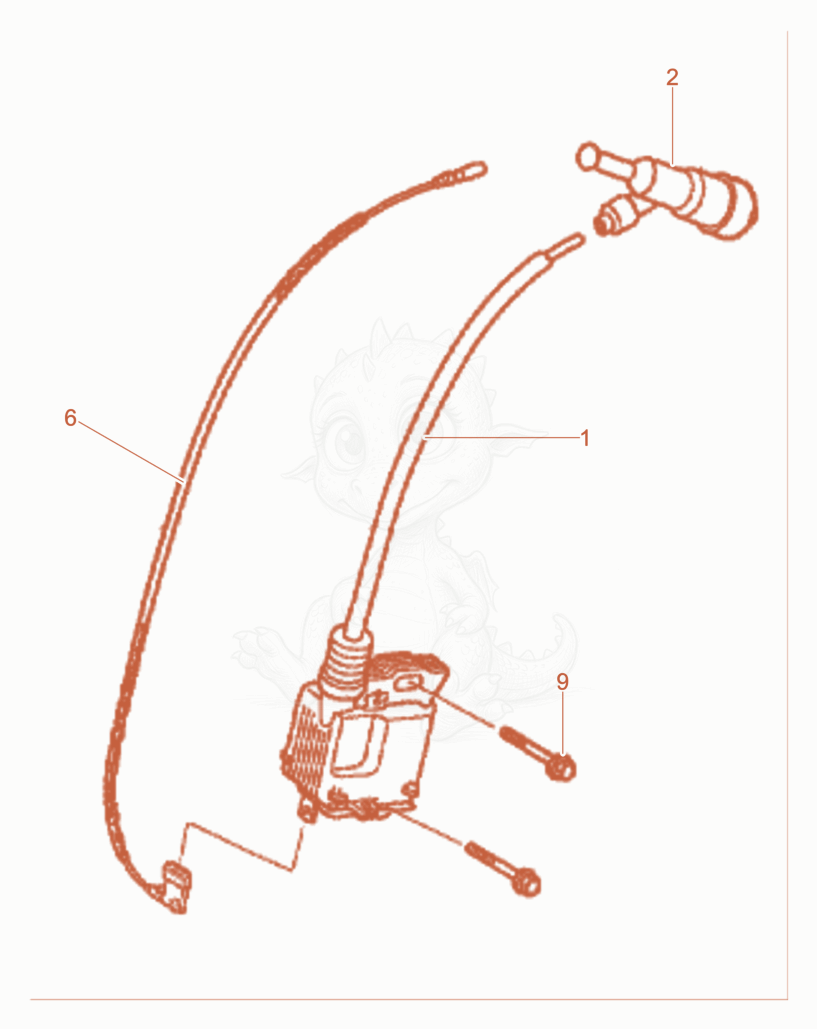 Exploded parts diagram of the Ignition coil of a Wacker Neuson XPSKMAT, with numbered balloons
