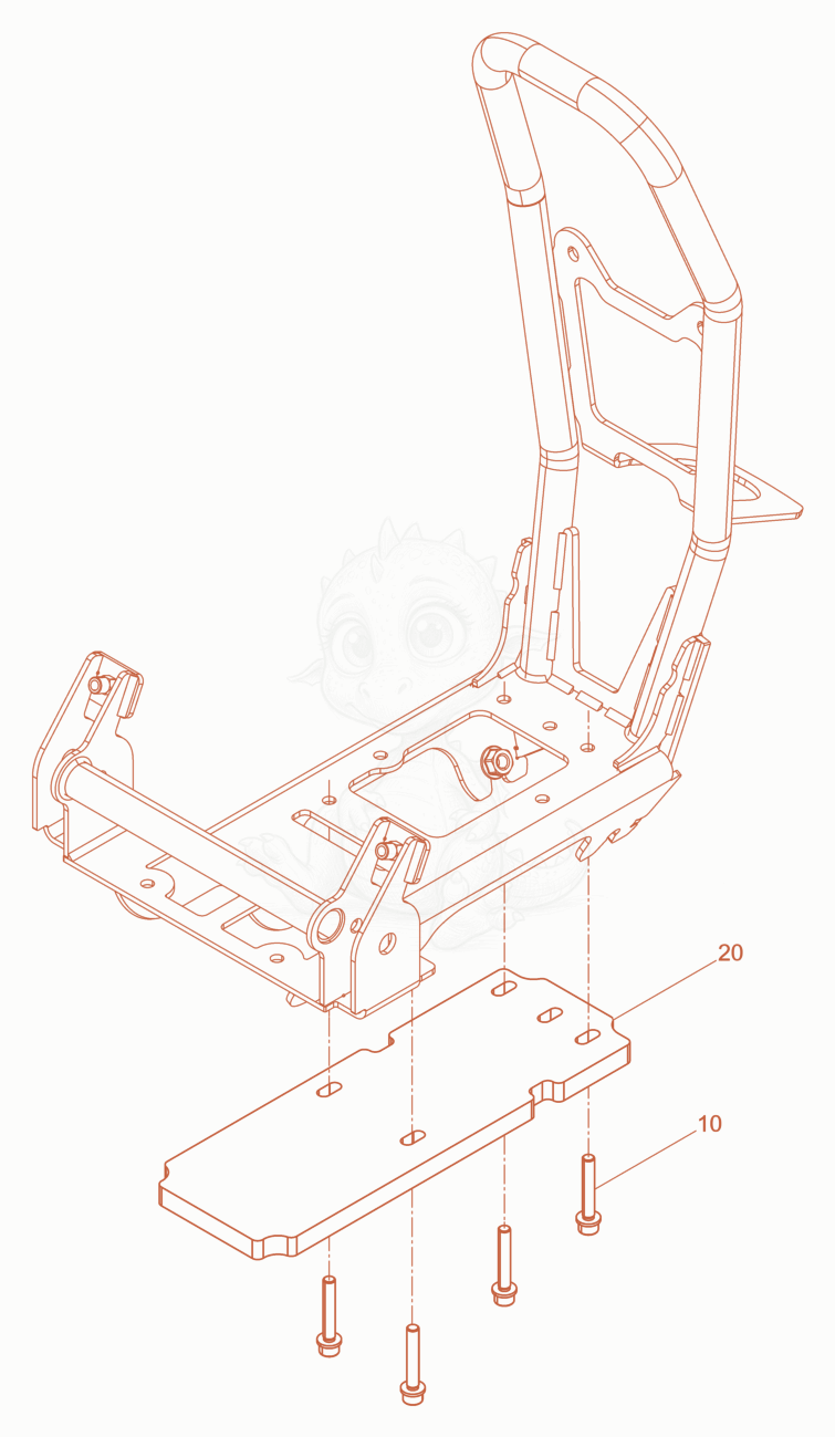 Despiece del Supplementary weight APS 1135 de una máquina Wacker Neuson XPSKMAT, con globos numerados