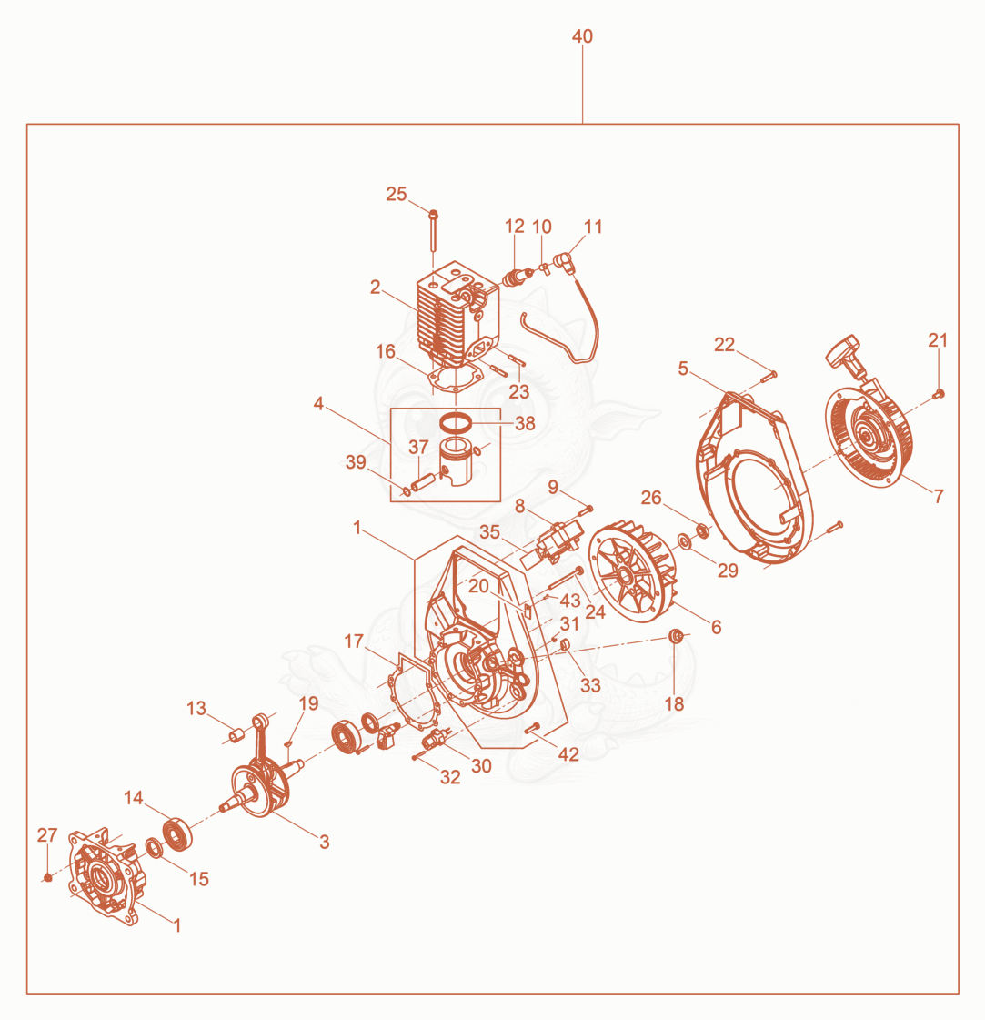 Exploded parts diagram of the Standard Engine of a Wacker Neuson BS60-2PLUS11INUS, with numbered balloons