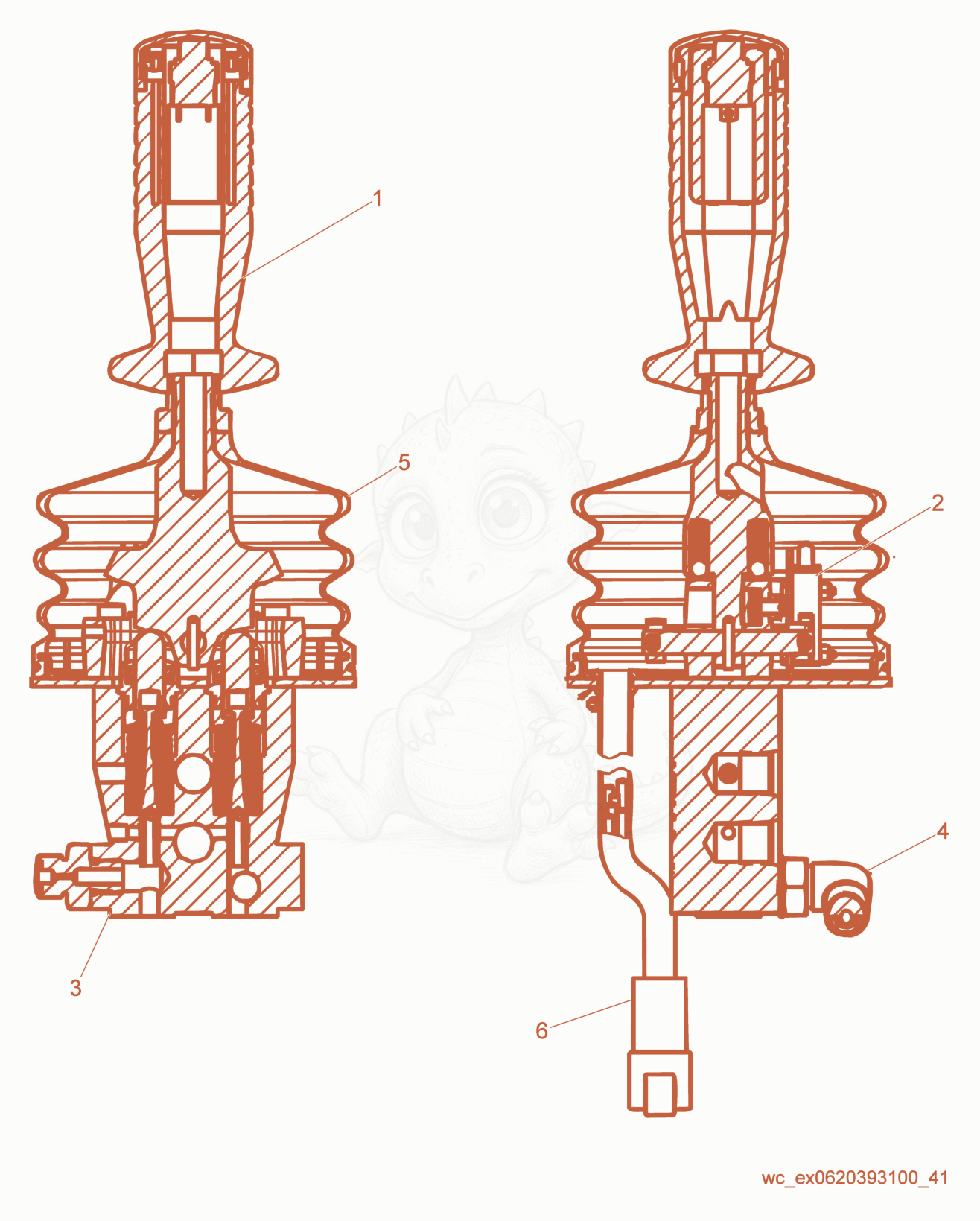 Exploded parts diagram of the Joystick of a Wacker Neuson RD27-120, with numbered balloons