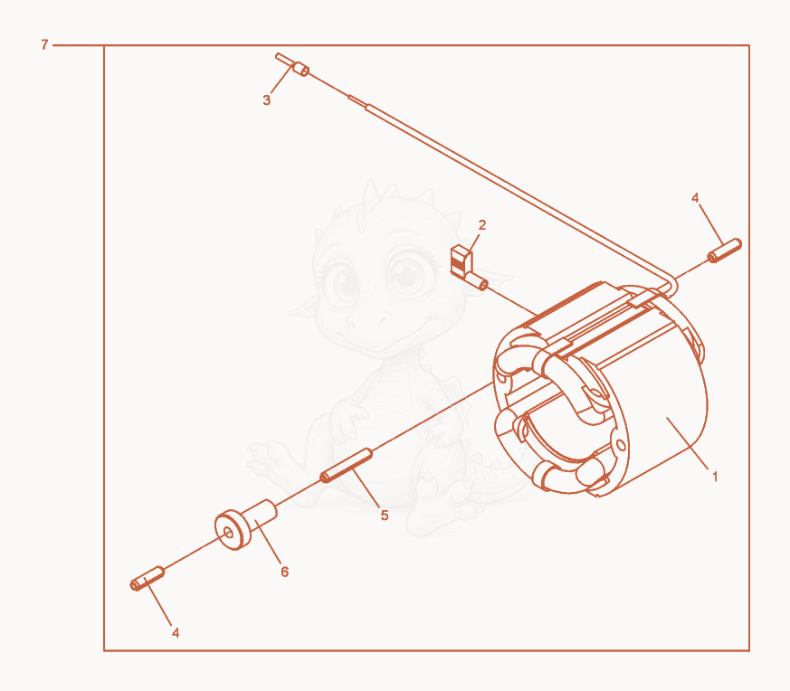 Exploded parts diagram of the Stator Set 115V of a Wacker Neuson M1000/120/UL, with numbered balloons