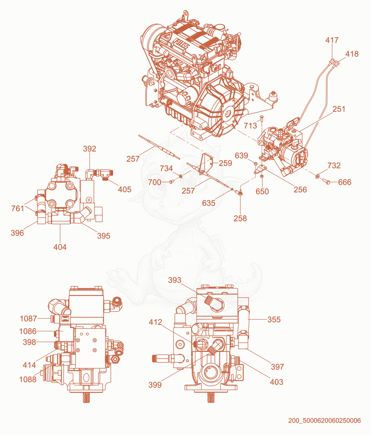 Exploded parts diagram of the Hydraulic Pump of a Wacker Neuson RD16-90, with numbered balloons