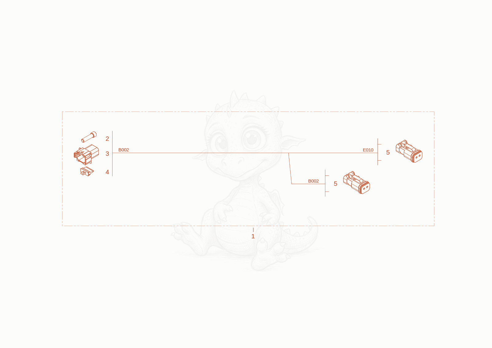 Exploded parts diagram of the wiring harness horn of a Wacker Neuson TH522STAGEV, with numbered balloons