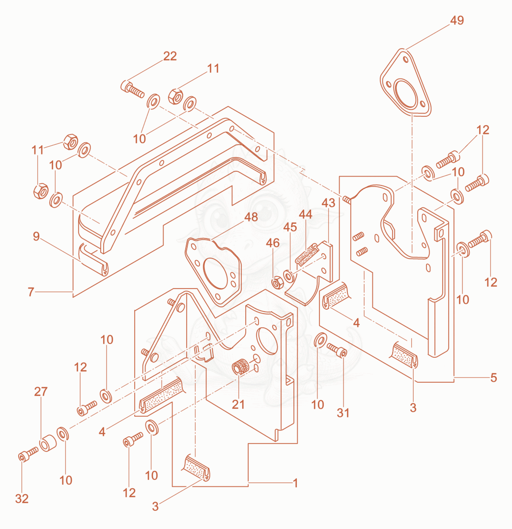 Exploded parts diagram of the Air Ducting of a Wacker Neuson DPU4545HECHZF, with numbered balloons