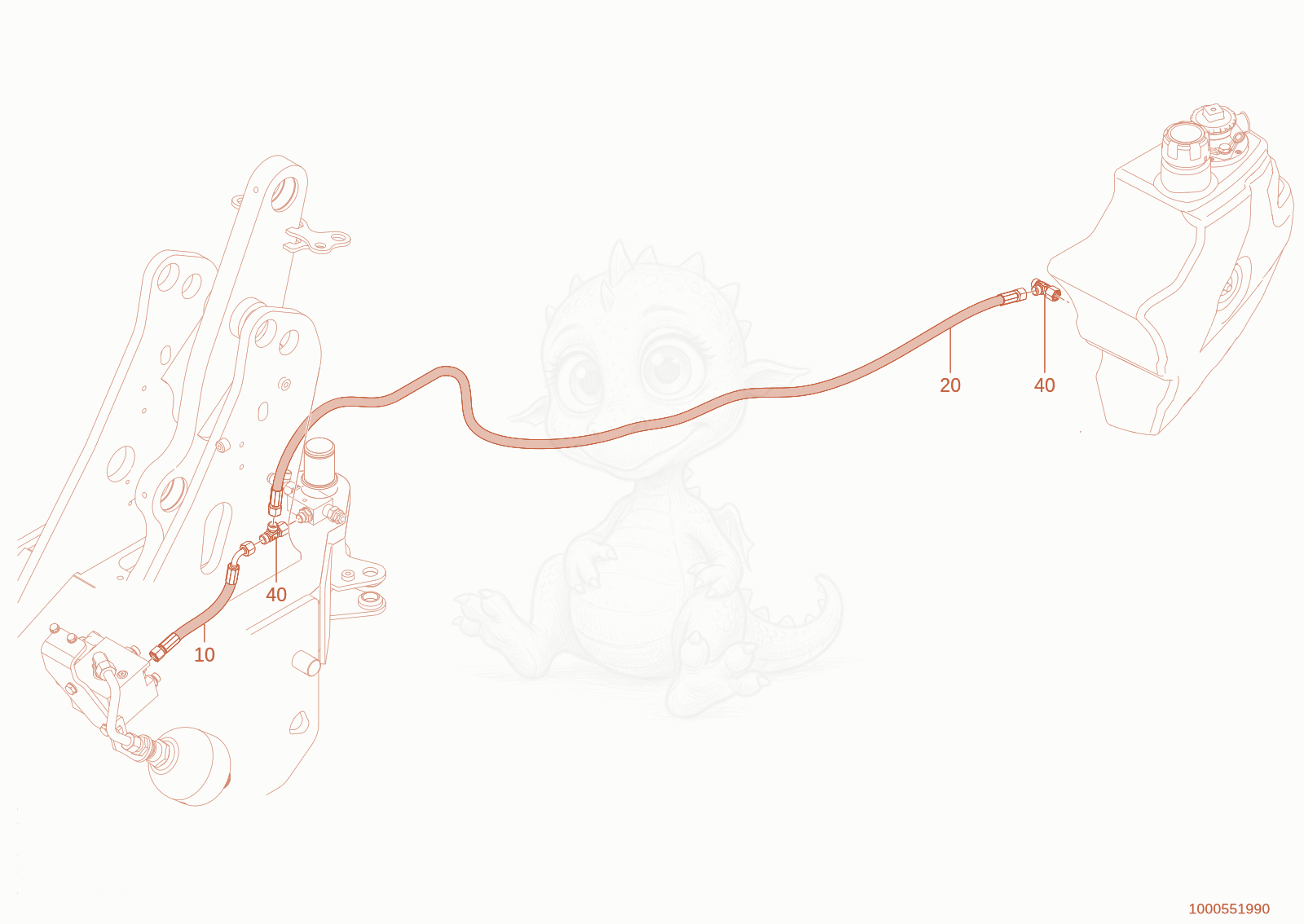 Exploded parts diagram of the reflux line of a Wacker Neuson WL300E(A15-01), with numbered balloons
