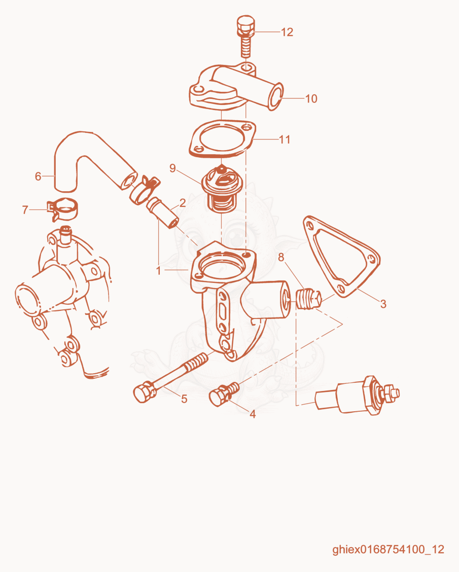 Exploded parts diagram of the Water Manifold of a Wacker Neuson HSH700G, with numbered balloons