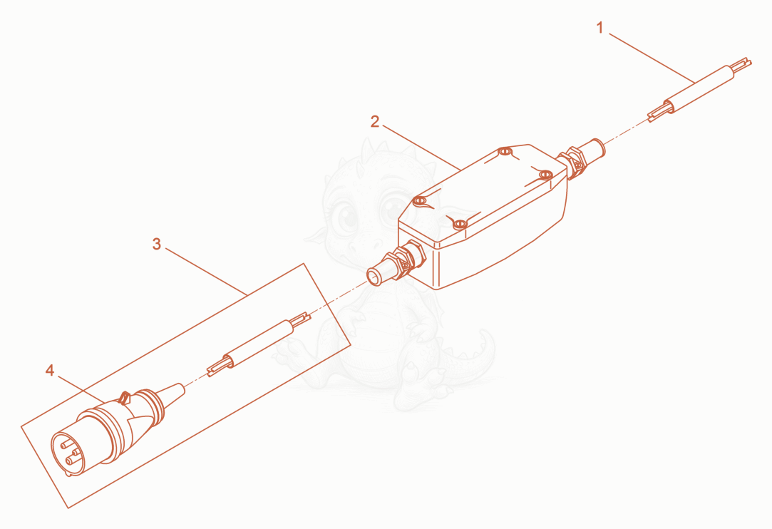 Exploded parts diagram of the Switch box with Electric wire of a Wacker Neuson AR36/6/41,5CSUS, with numbered balloons