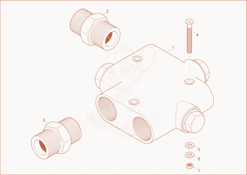 Exploded parts diagram of the washing valve of a Wacker Neuson 2001, with numbered balloons