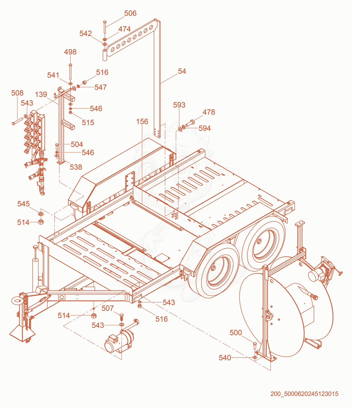 Exploded parts diagram of the Mount-Components of a Wacker Neuson PUREHEAT, with numbered balloons