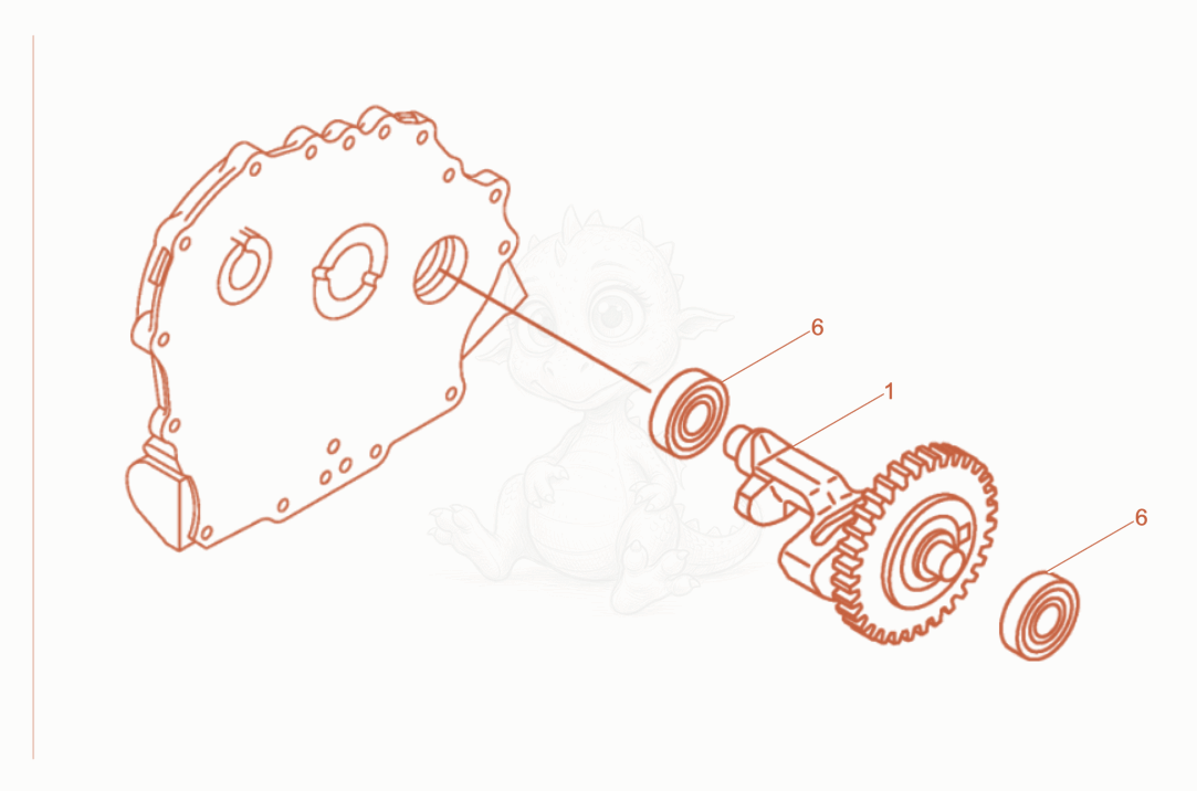 Exploded parts diagram of the Balancer Shaft of a Wacker Neuson DS70Y13IN, with numbered balloons