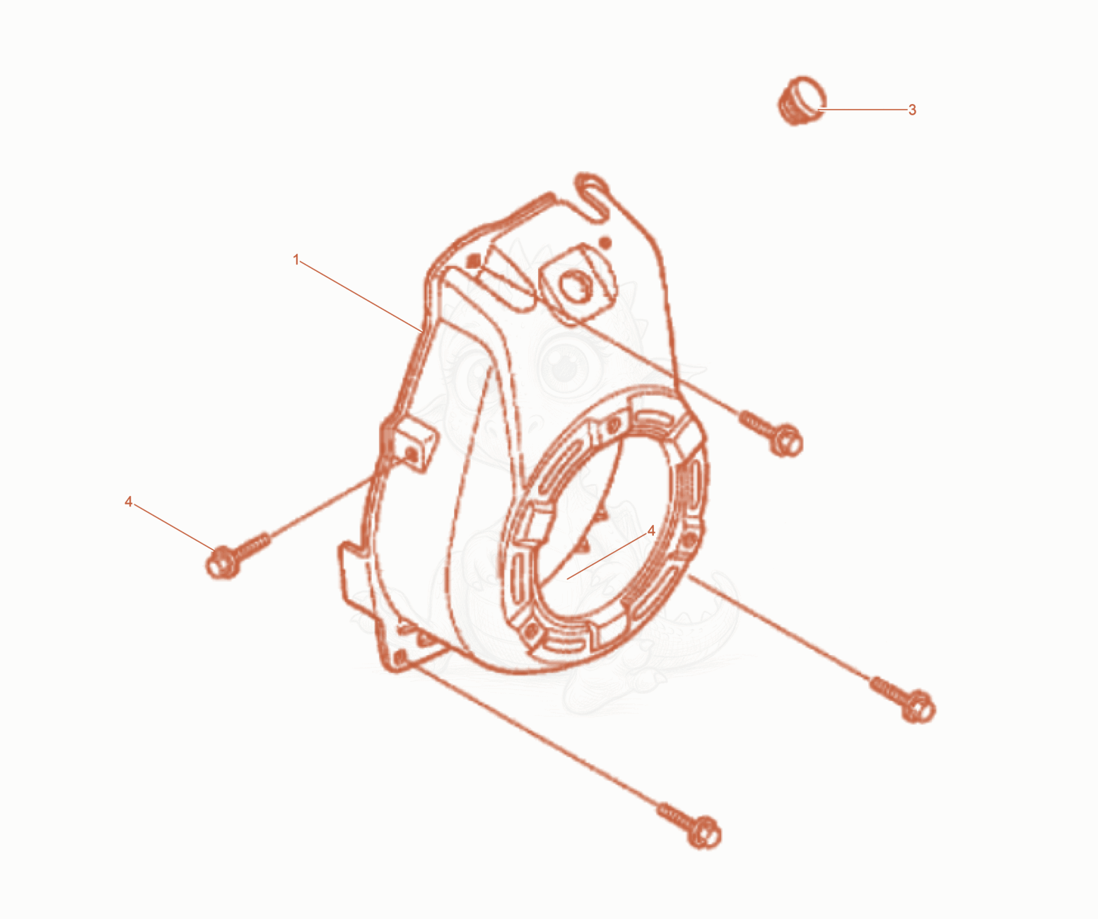 Exploded parts diagram of the Fan hood of a Wacker Neuson BS60-4AS11IN, with numbered balloons