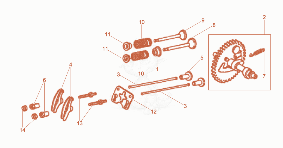 Exploded parts diagram of the Camshaft of a Wacker Neuson BPU2540A, with numbered balloons
