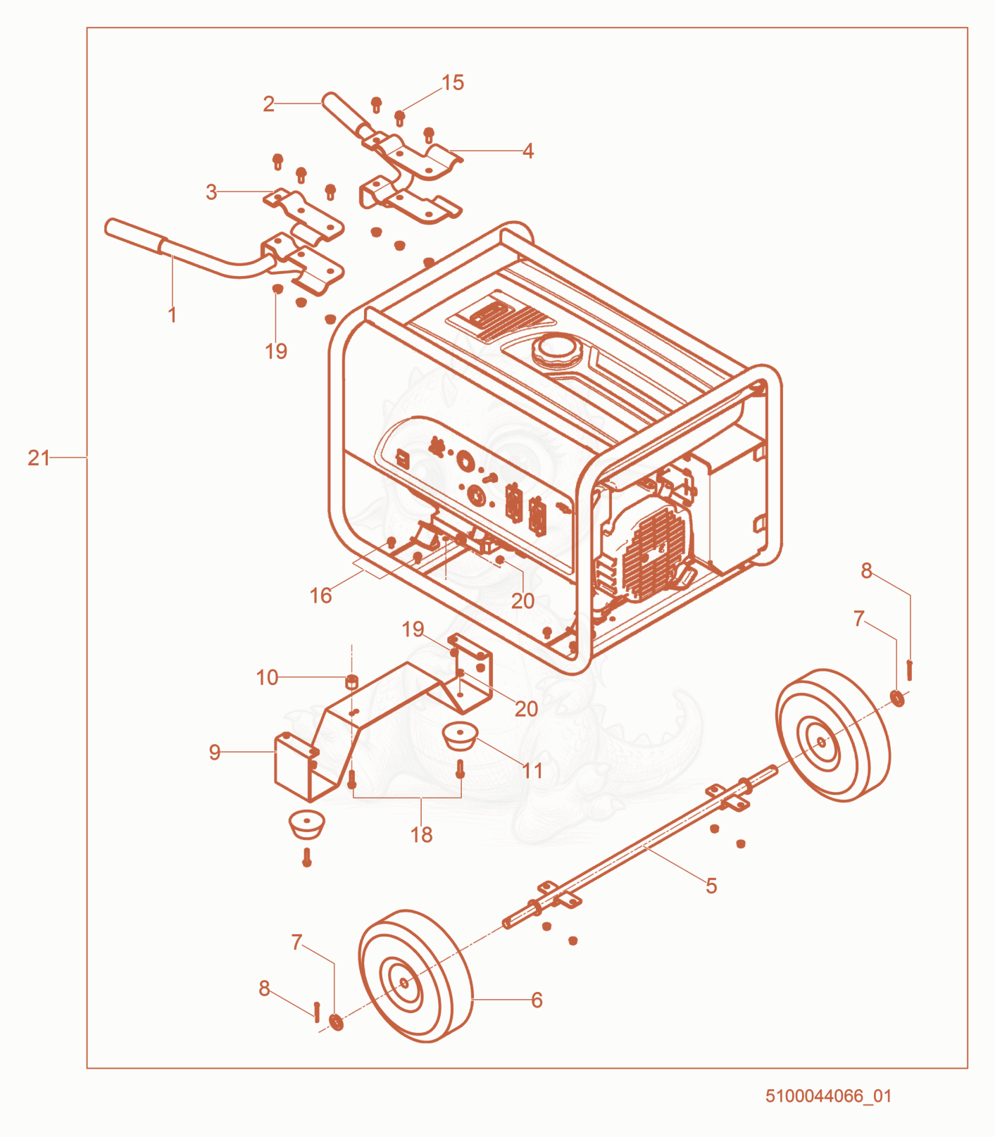 Exploded parts diagram of the Wheel Kit of a Wacker Neuson GP6600A, with numbered balloons