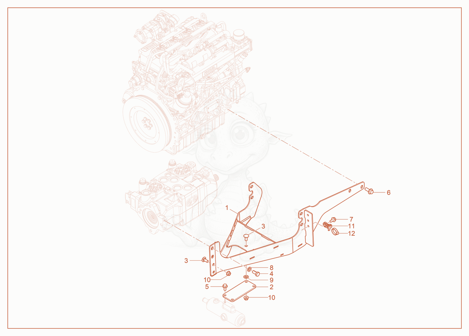 Exploded parts diagram of the Pump Mount of a Wacker Neuson ST27, with numbered balloons