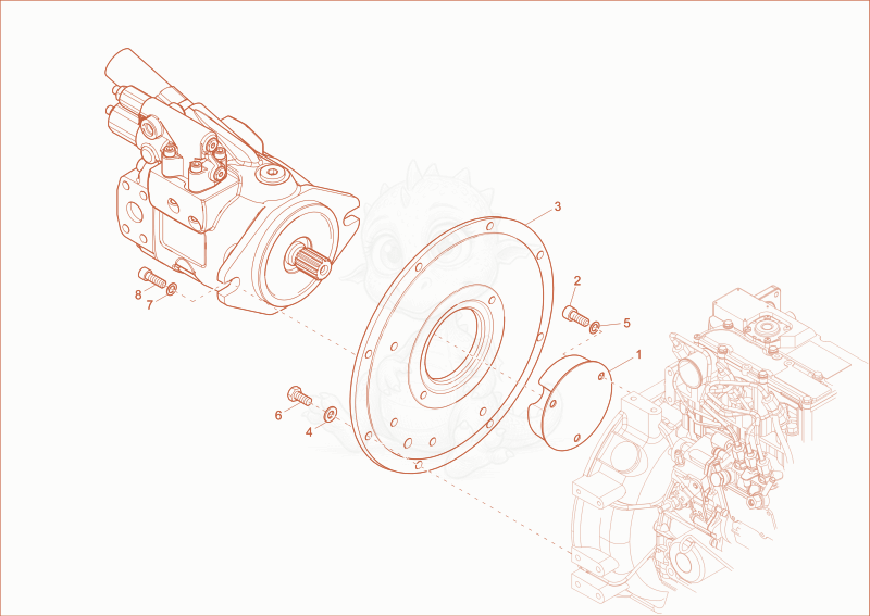 Exploded parts diagram of the HYDRAULIC PUMP DRIVE of a Wacker Neuson EZ17, with numbered balloons