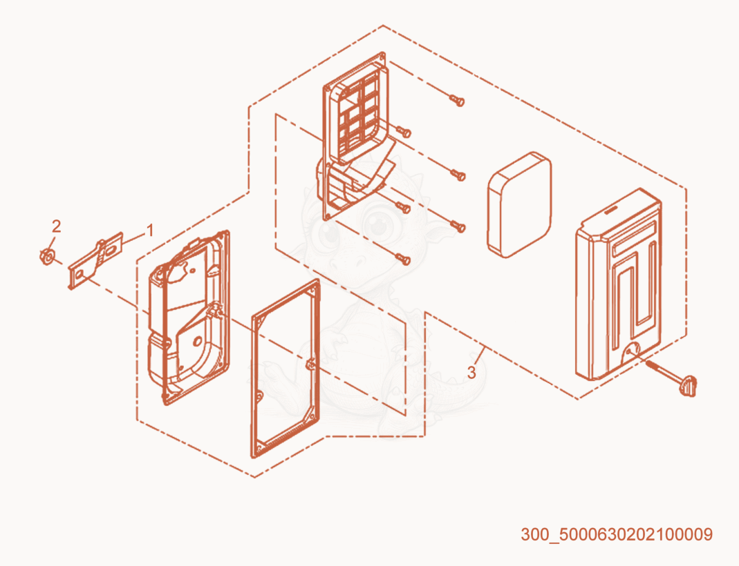 Exploded parts diagram of the Air Cleaner of a Wacker Neuson MG5SD, with numbered balloons