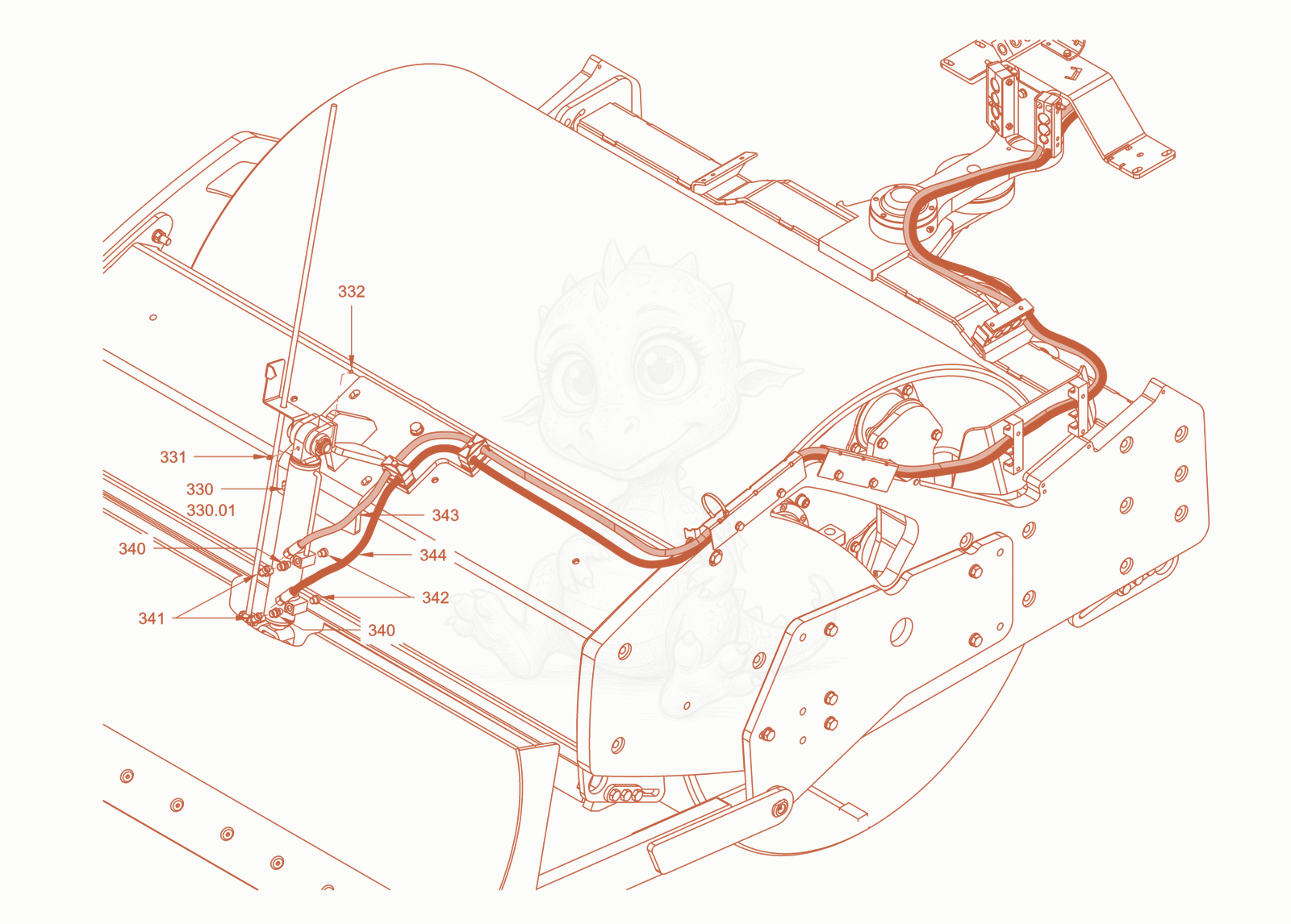 Exploded parts diagram of the blade hydraulics of a Wacker Neuson RC70DPFCAB, with numbered balloons