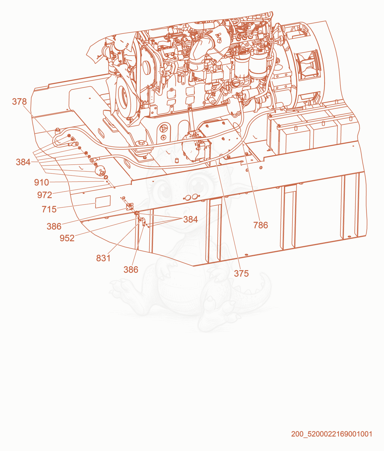 Exploded parts diagram of the Option- Battery Disconnect of a Wacker Neuson G320, with numbered balloons